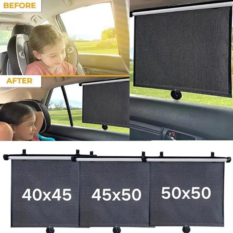 1/2 قطعة سيارة الشمس قناع العالمي قابل للسحب ظلة الستار 40/45/50 سنتيمتر سيارة الشمس الجانب مع شفط كأس الحرارة العازلة المضادة للأشعة فوق البنفسجية