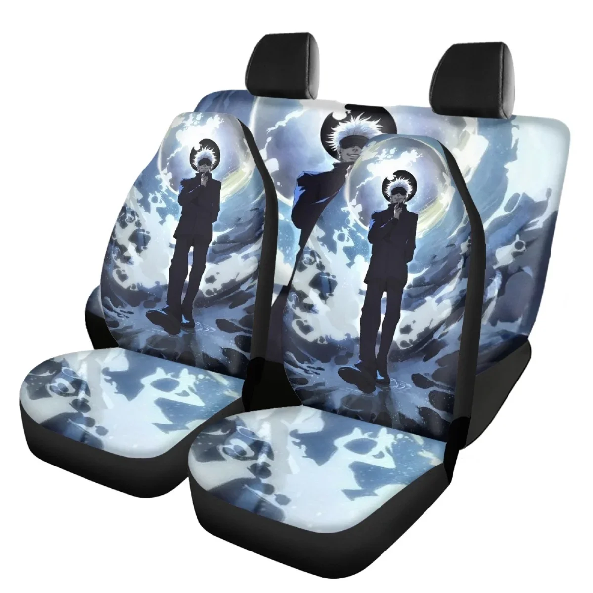 

Jujutsu Kaisen-Satoru Gojo Anime Car Seat Cover Set Stretch Fabrics Dirt Resistant Car Accessories for Women Men Auto Supplies