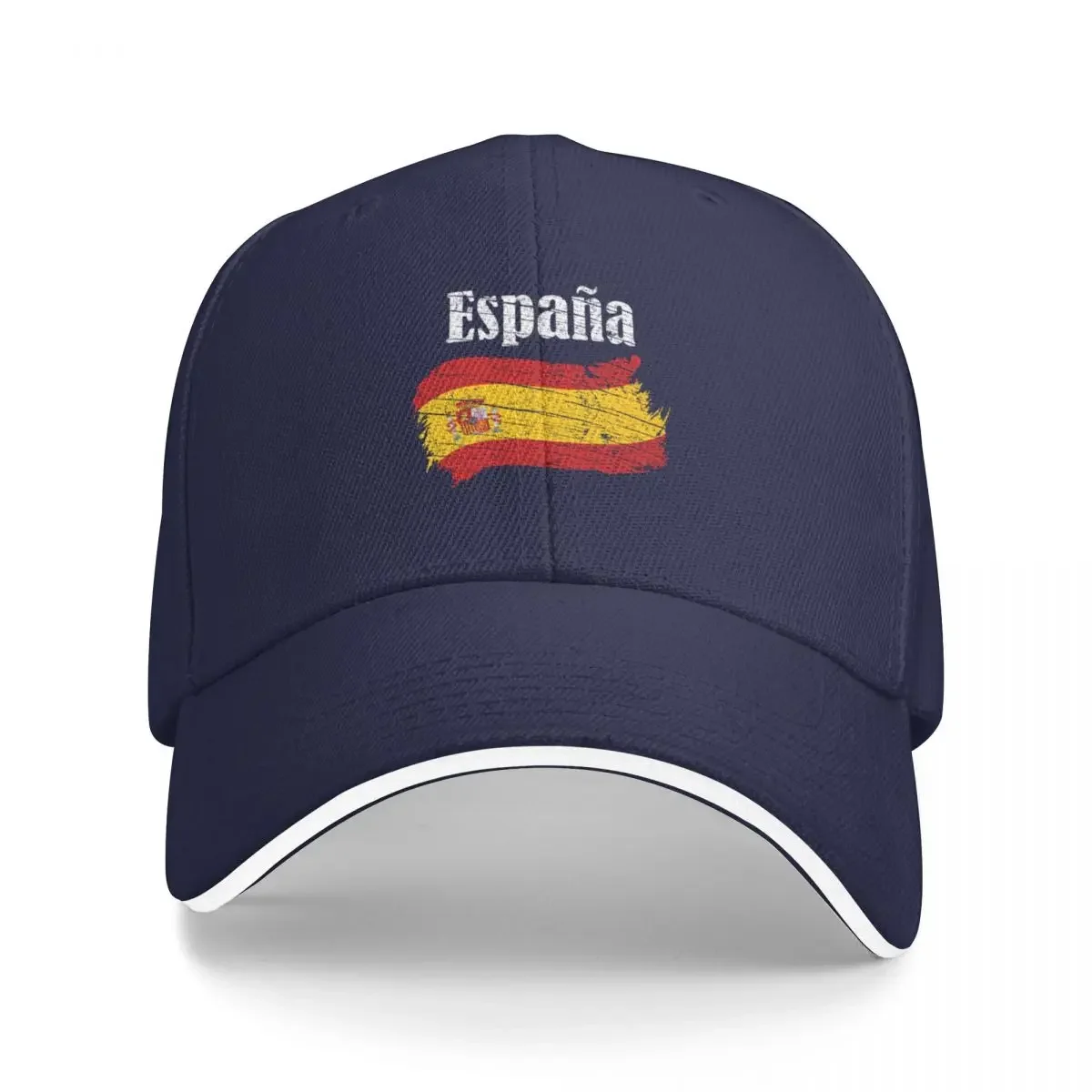 Espana Spanish Flag Vintage Graphic Spain Lovers Tourists Souvenir Cool National Gift Baseball Cap Sun Cap Visor Mens Women's