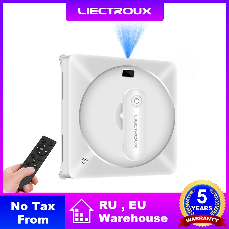 

Robot Window Cleaner Liectroux YW209, Water Spray, Strong Vacuum, Auto Glass Wet Mopping, Home Floor Wall Window Cleaning Robot