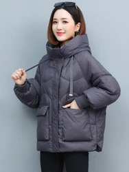 2025 New Women's Short Winter Cotton Jacket Hooded Keep Thickening Warm Coat Grace Formal Middle-aged Parkas Women's Clothing