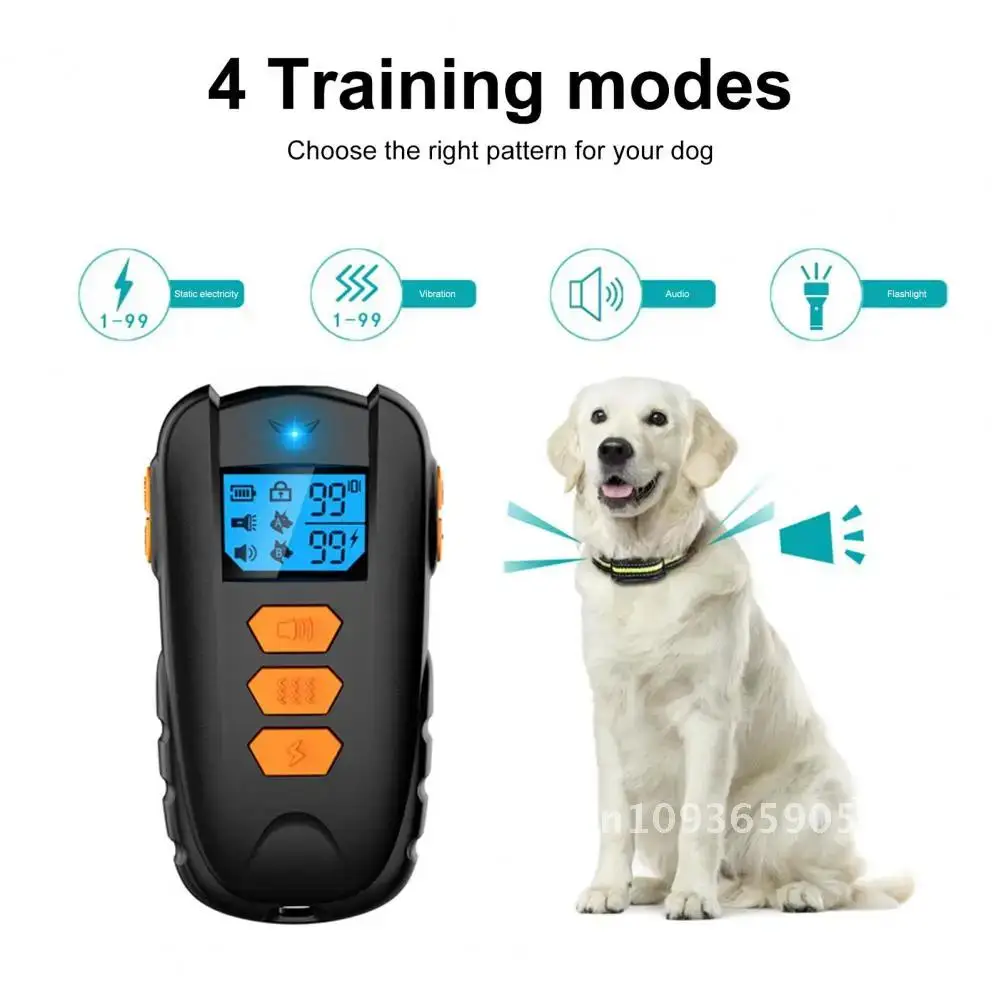 

Electric with Training Collar Dog Remote Control 4 Modes Rechargeable Dog Small E-Collar Medium for Collar Large Shock Dogs