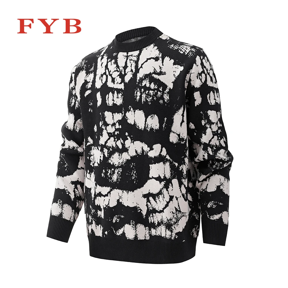 

FYB Autumn/Winter Men's Sweater Men's Knit Jumper Crewneck Knit Sweater Warm Men's Romper Slim Casual Sweater YH-90016