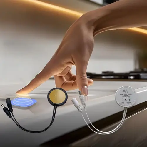 Imagen 1 del producto Interruptor de Sensor Invisible para Partición Oculta, DC12V 24V, Atenuación Táctil por Movimiento para Gabinetes Bajo Cocina, Control Táctil para Superficies de Piedra y Madera