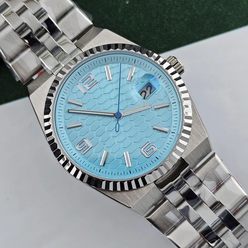 NH35 relógio tipo terra relógio automático masculino relógio de aço inoxidável logotipo personalizado relógio NH35 movimento acessórios