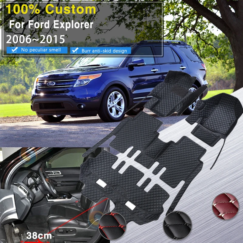 

Car Floor Mats For Ford Explorer U251 U502 7seat 2006~2015 Waterproof Pad Leather Foot Mat Carpets Rug Car Accessories Interior