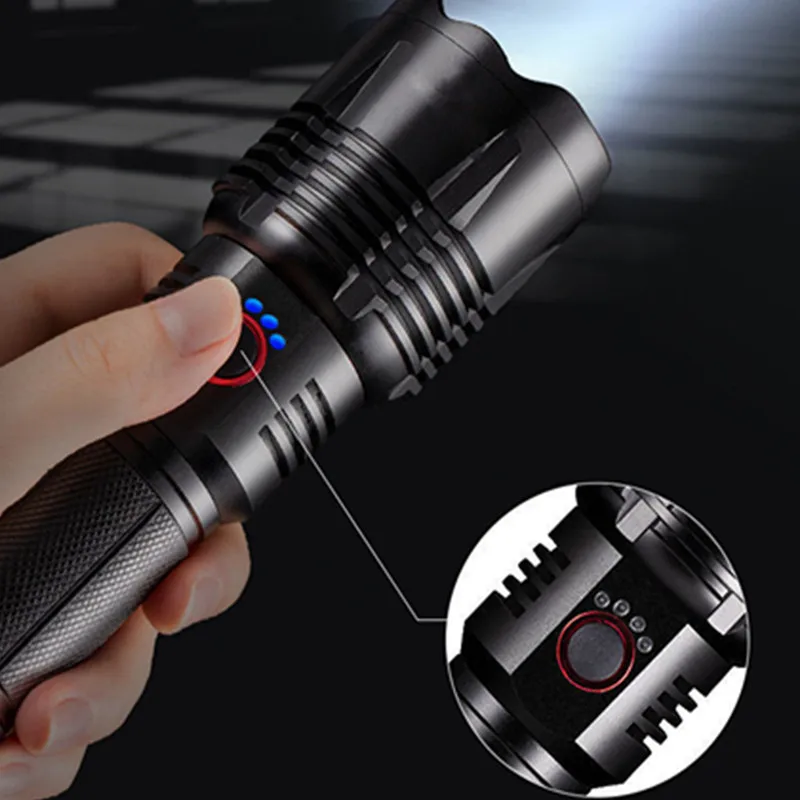 P90 ultra bright long-range flashlight strong light rechargeable zoom LED outdoor high-power searchlight