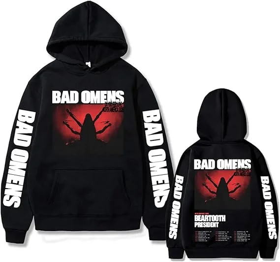 

Худи Bad Omens 2026 Tour Merch: мужской и женский пуловер свободного кроя в стиле ретро, уличная одежда больших размеров для мужчин