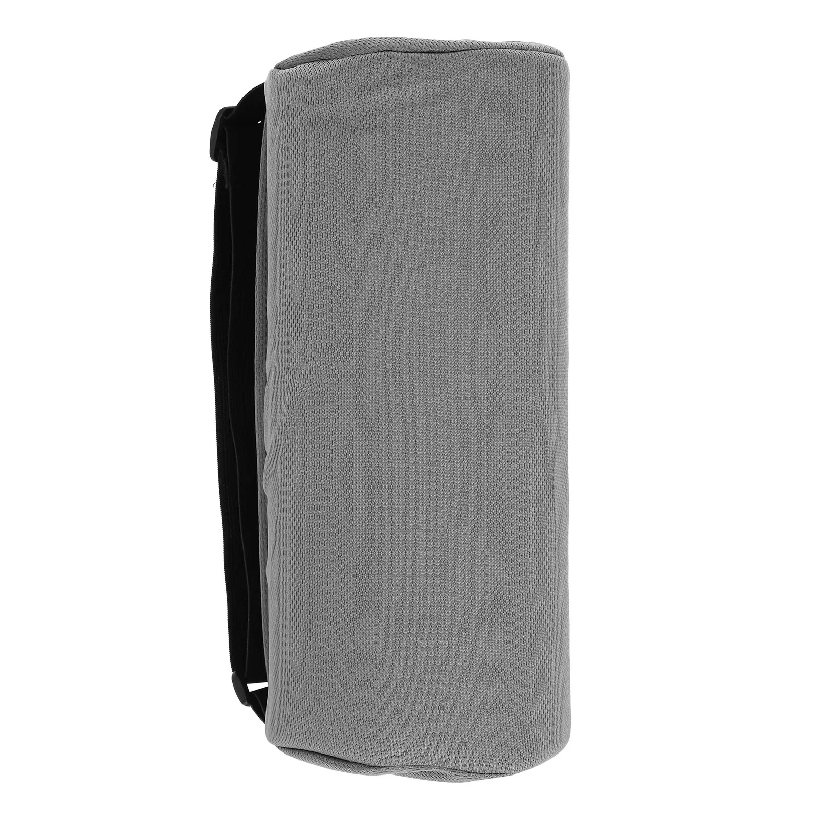 ZK30 Lumbar Roll Pillow Multifunctional Memory Foam Back Roll Waist Support Cylinder Pillow with Adjustable Strap Grey