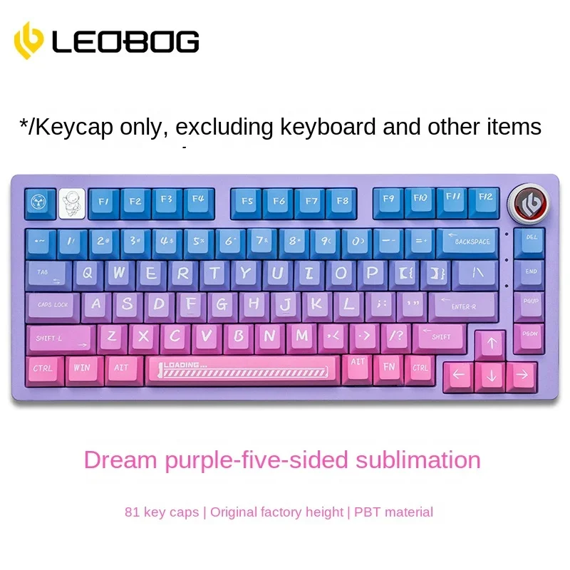 

81 Key Caps PBT Thermal Sublimation Original Profile Gradual Keycaps 75% Layout for LEOBOG Hi75Customized Mechanical Keyboard