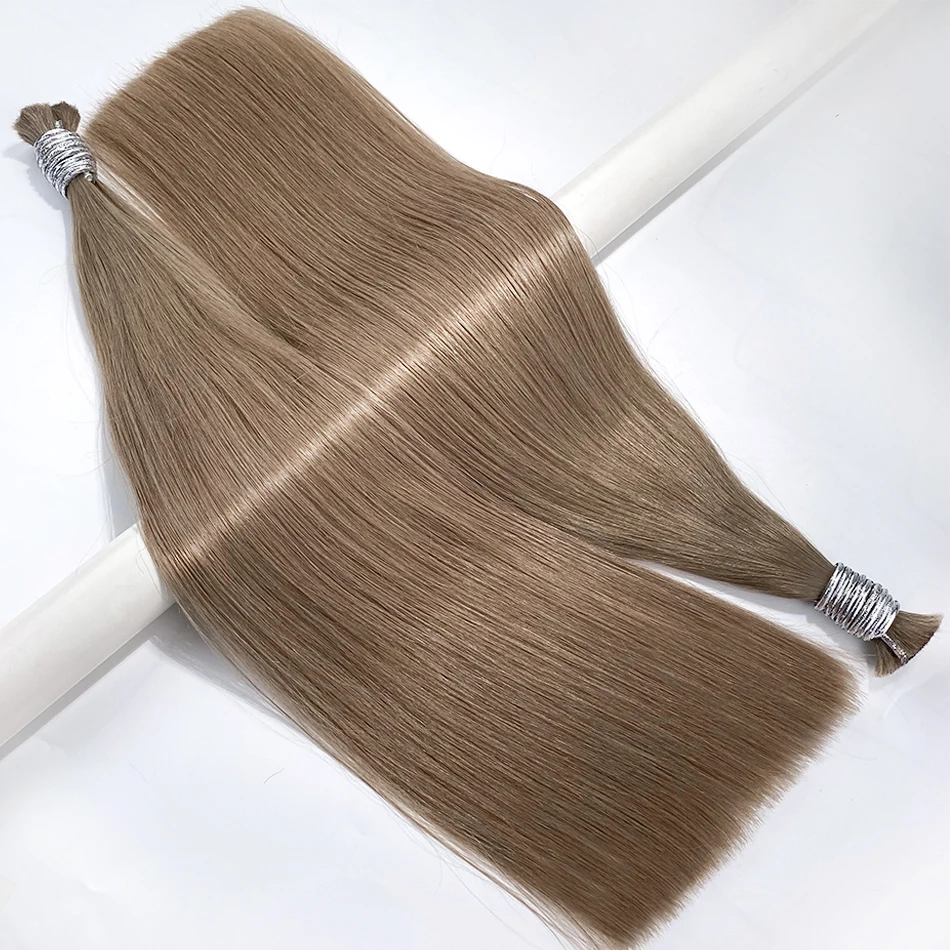 Bulk Hair Extensions Human Hair Straight Brown Blonde Color Hair Salon Supplies No Weft Brazilian Remy Human Hair Braiding