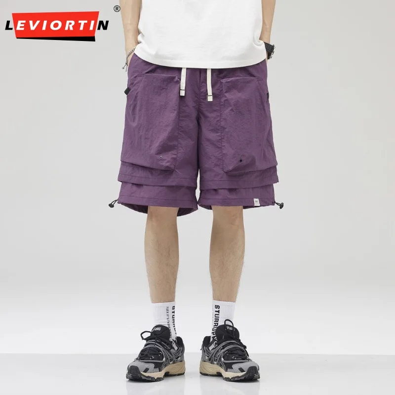 Summer Men's Workwear Shorts Fashion Versatile Thin Loose Quick Drying Short Pants Breathable Sport Functional Tooling Shorts