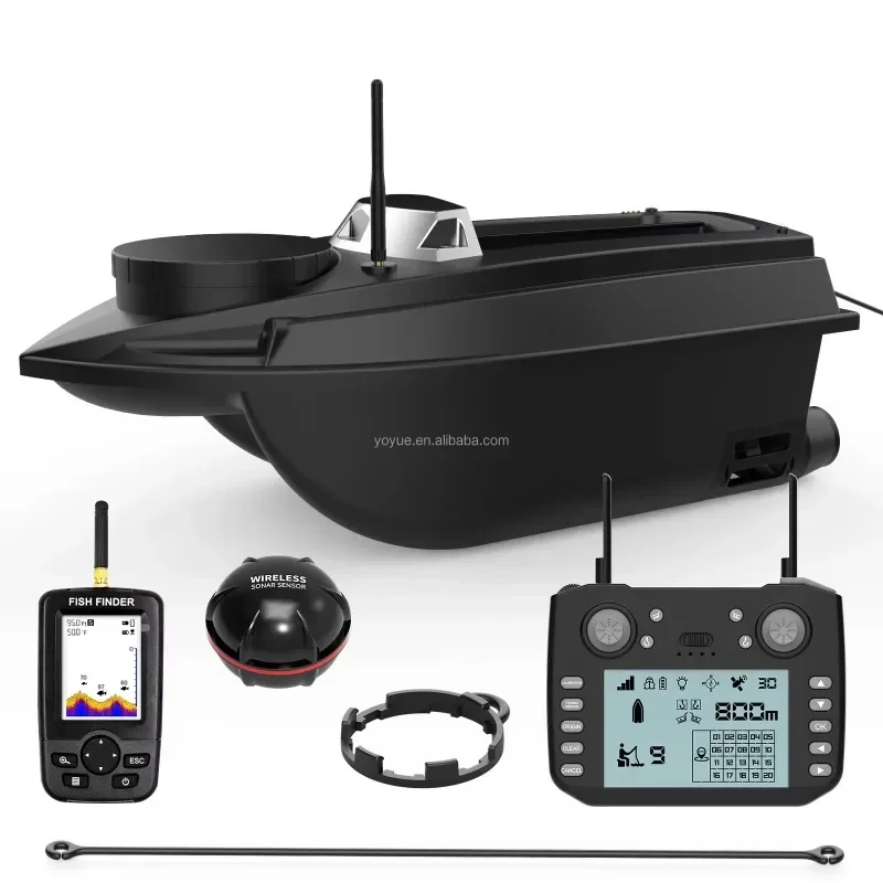 YJV030 Large Size 9 Fishing Ground 180 Points 12V High Speed GPS RC Bait Boat with Fishfinder Trawling Nest