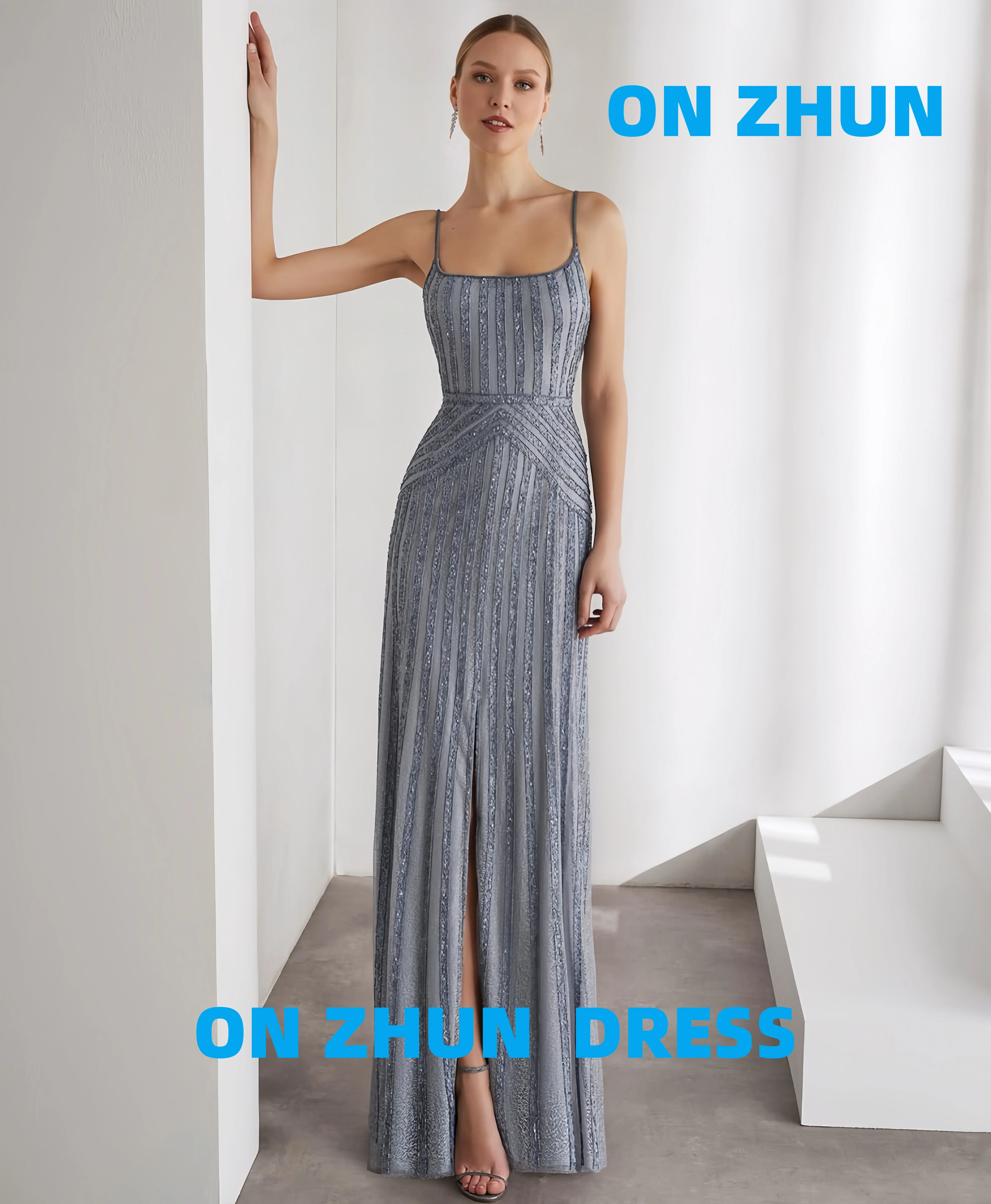 

Customized strapless sleeveless A-LINE elegance luxurious evening dresses women evening dress modern Evening dresses