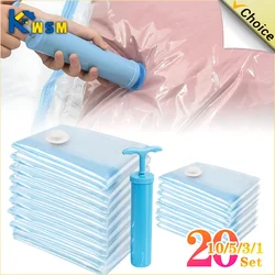 1-20PCS Transparent Clothing Vacuum Storage Bag Folding Quilt Clothes Storage Bag Travel Space Saving Vacuum Storage Bag