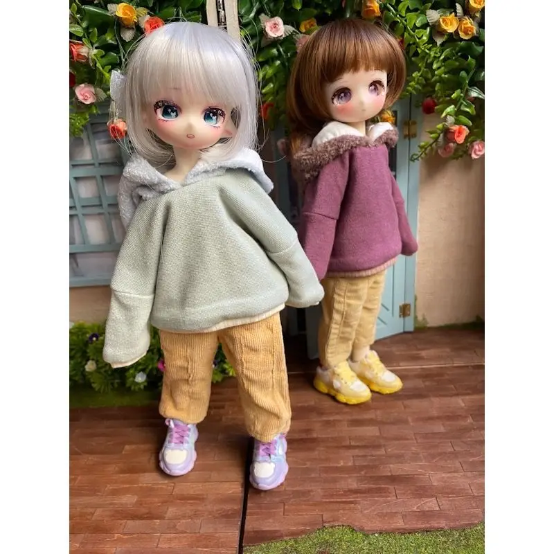 

BJD doll clothes for 1/6 size bjd girl clothes cute doll 1/6 plush clothes pants suit doll accessories