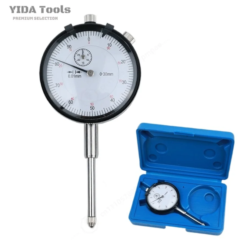 Industrial Grade Pointer Dial Indicator 0-30mm 0.01mm Precision Mechanical Test Indicator for Machine Alignment