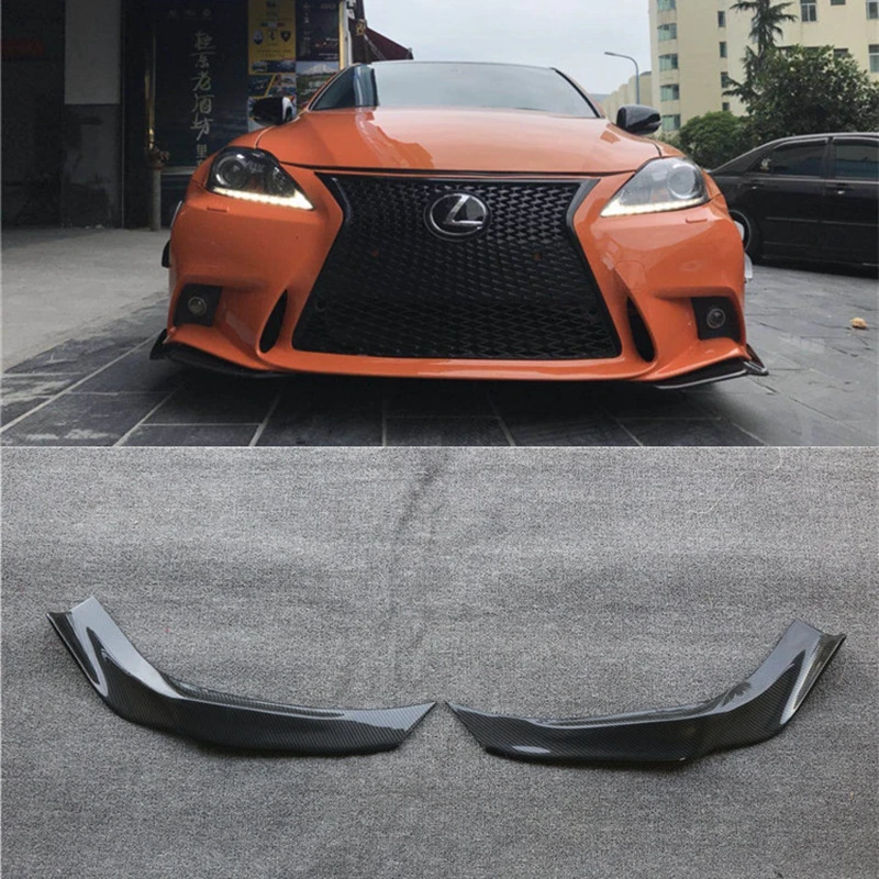 For Lexus IS250 IS300 IS350 06-12 Carbon Fiber D Style Front Bumper Lip Splitters