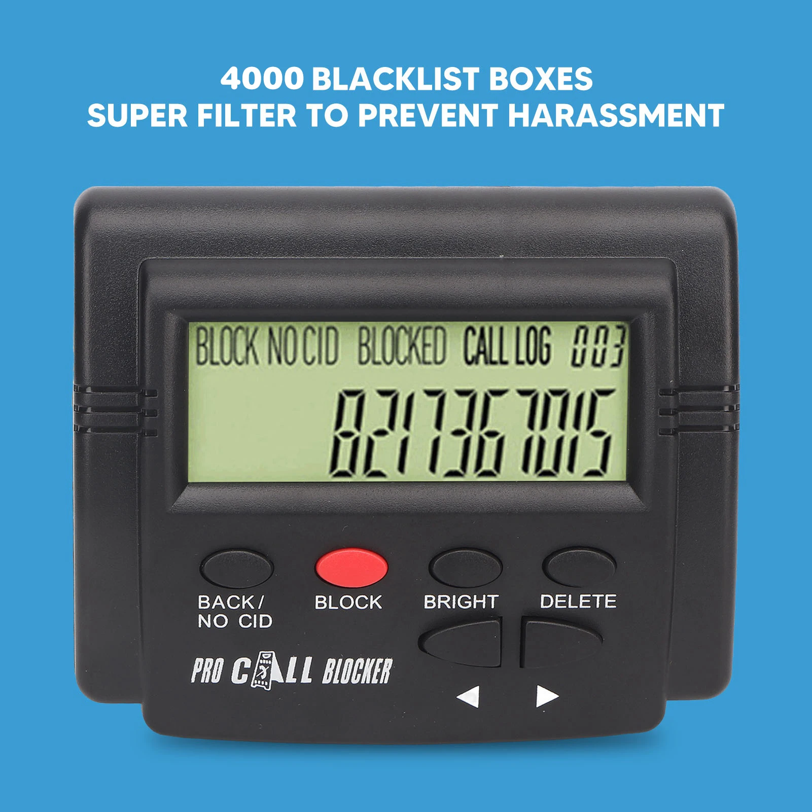 Call Blocker 4000 Groups Large Capacity Prevent Harassment Caller ID Box with LCD Display