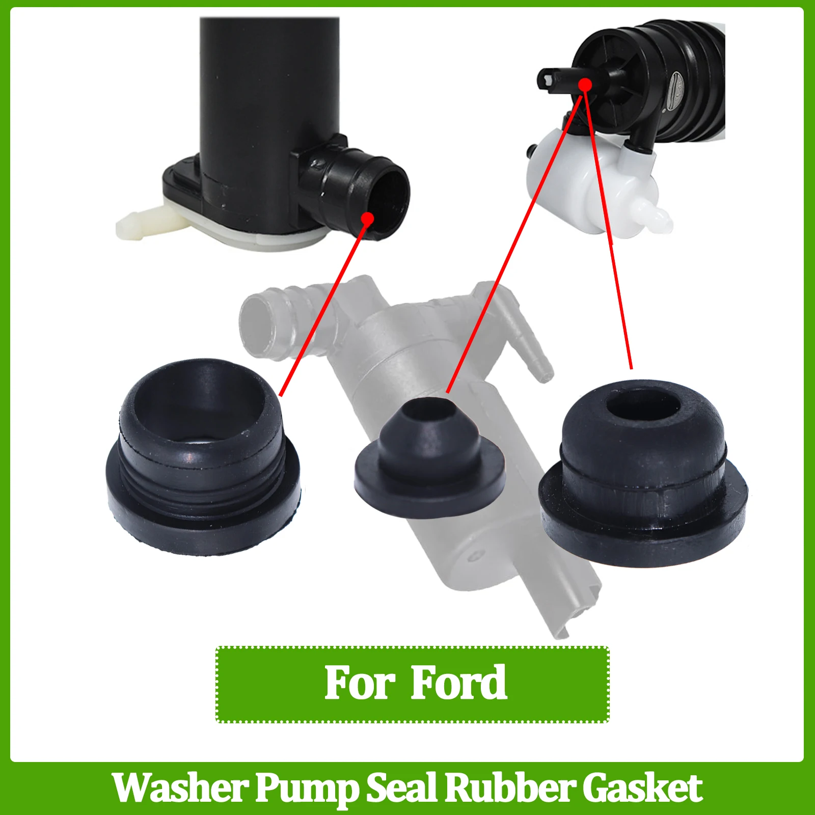 

3pcs Universal Washer Pump Grommets Windscreen Windshield Headlight Rubber Seal Gasket Reservoir Water Bottle Leaking Repair Kit