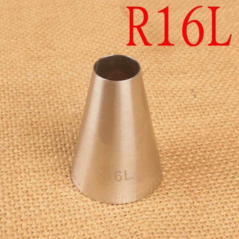 Embouts de glaçage de pâtisserie de grande taille, douilles rondes, tasse de gâteau, cuisson au chocolat, outils de décoration en acier inoxydable # R16L