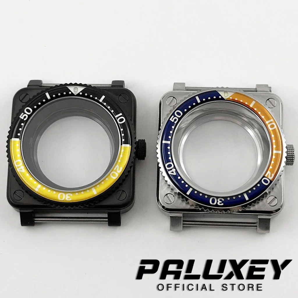 

NH35 42mm Sapphire Crystal Square Pilots Cockpit Assembled Watch Box 316L Stainless Steel For NH34 NH35 NH36 NH38 NH70 Movement