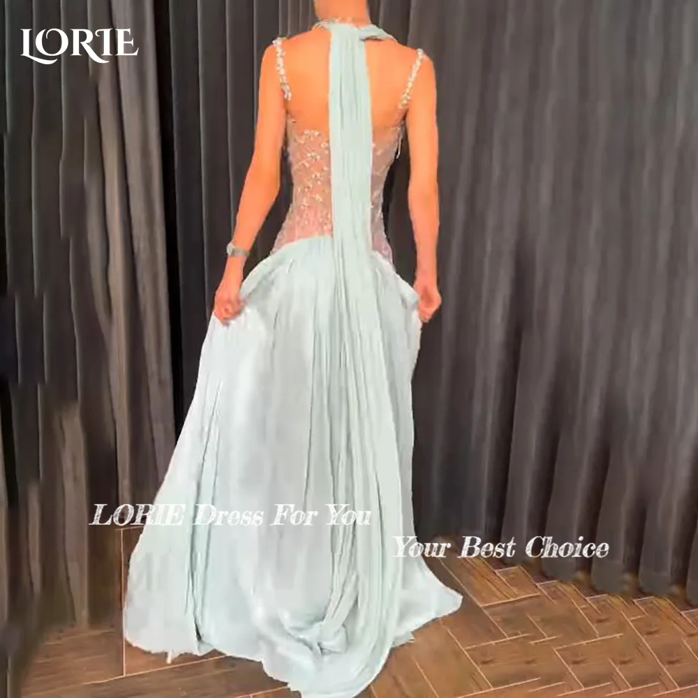 فستان سهرة بحورية البحر لامعة من LORIE بأشرطة سباغيتي على شكل قلب فستان الأميرة للحفلات الراقصة على شكل حرف a ثنيات لامعة للحفلات مخصصة