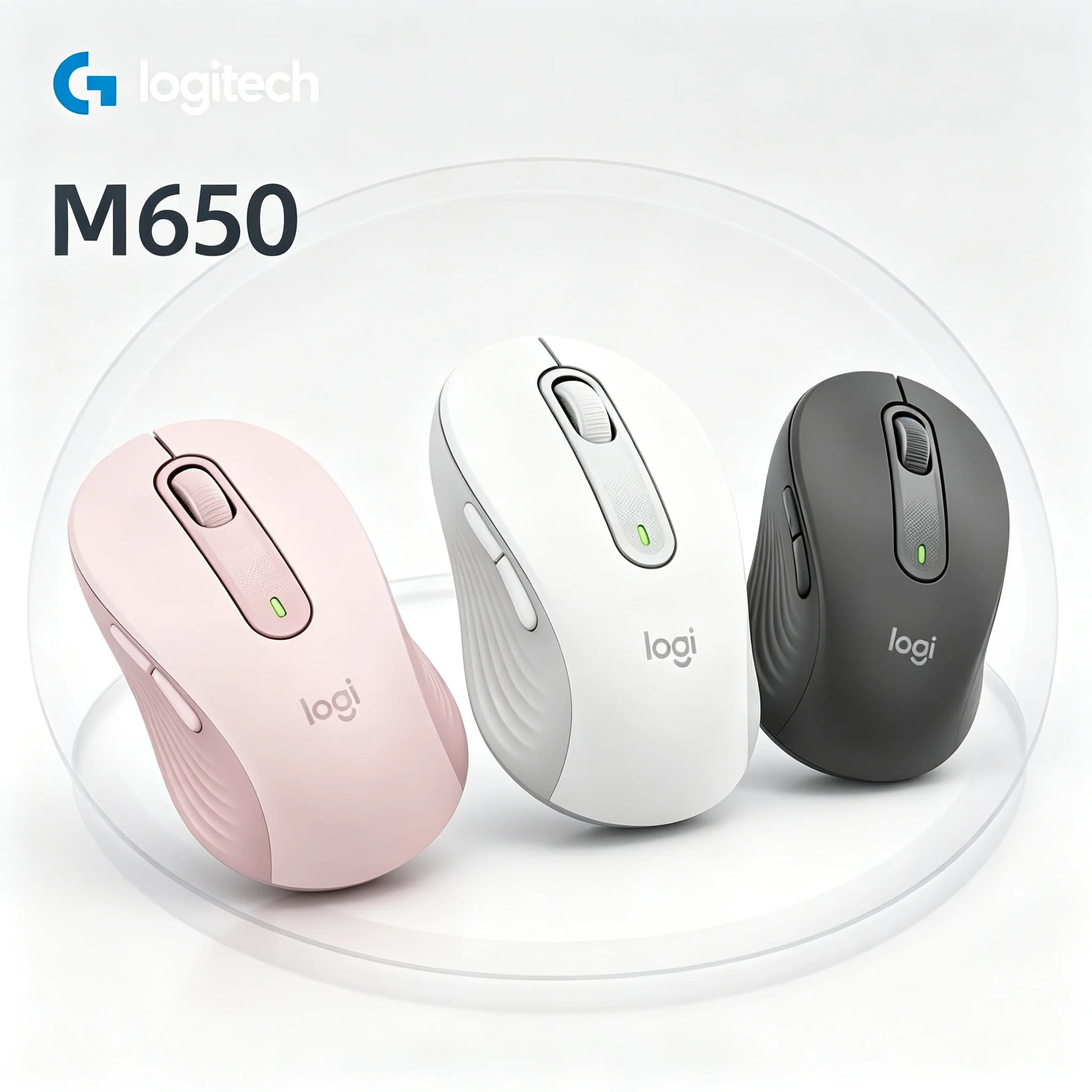 Logitech M650 Ergonomic Shape Wireless Mouse Dual‑Mode Connection Bluetooth 2.4G Mice For Windows Macbook PC