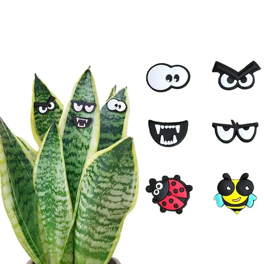 

6pcs Potted Plants Plant Magnets Eyes Magnets Plant Decor Mini Magnets For Cabinet Cute Waterproof Refrigerator Sticker