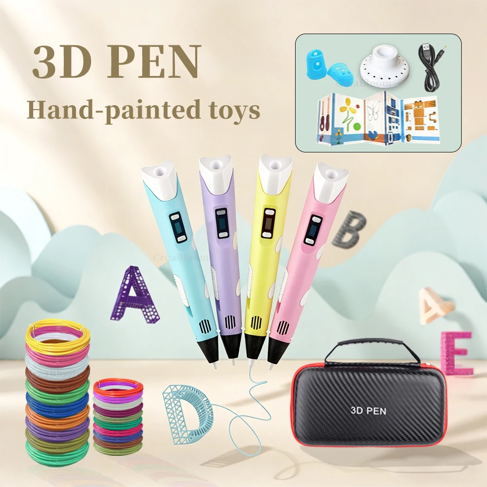 

3D Printing Pen Set 3D Pen For Children 3D Drawing Pens DIY Creative Kids Birthday Christmas Gifts PLA Filament Travel Case