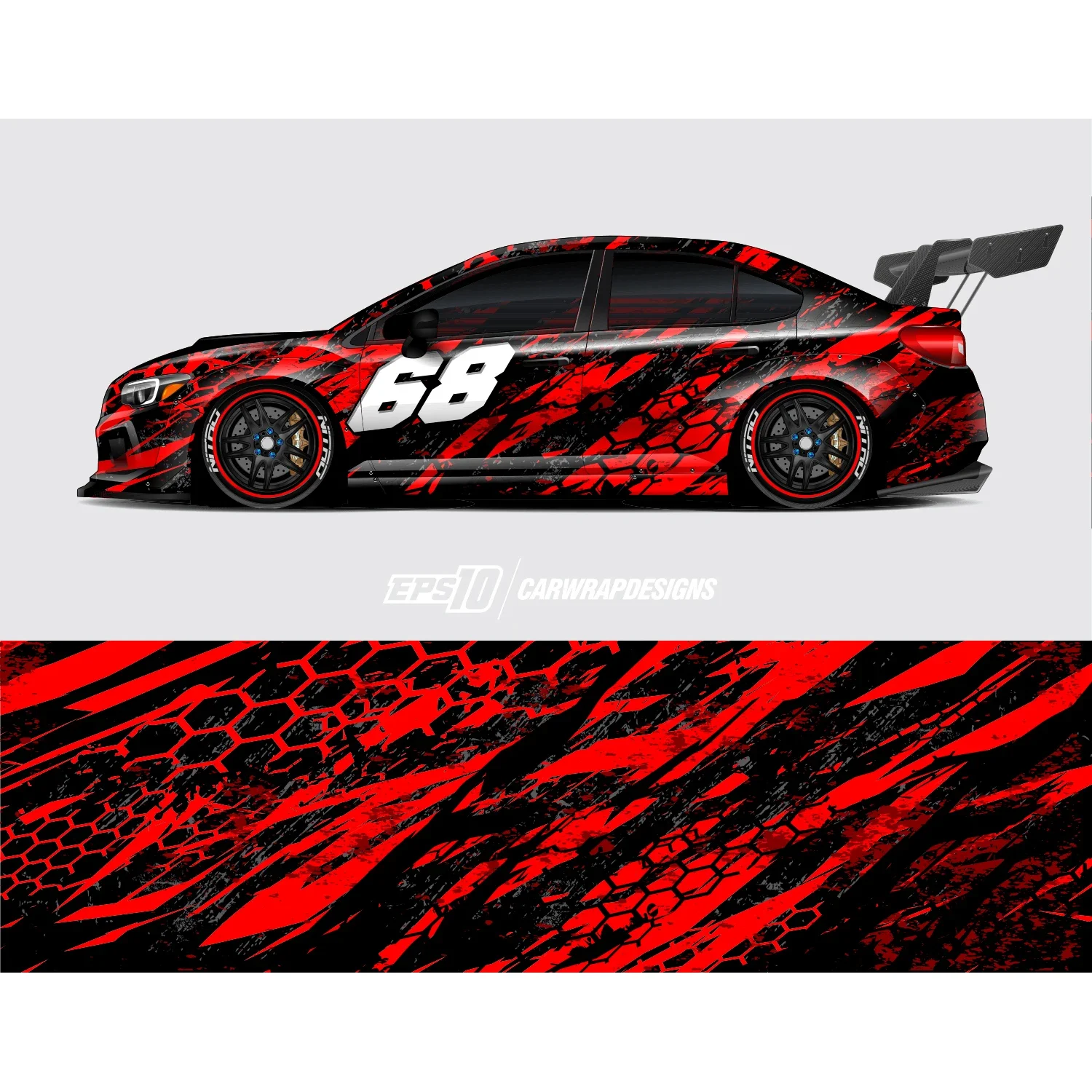 

Rally Car Car Decal Car Full Wrap Sticker Decorative Cut Body Racing Graphic Decal Vinyl Wrap Modern Design Red 400*100cm