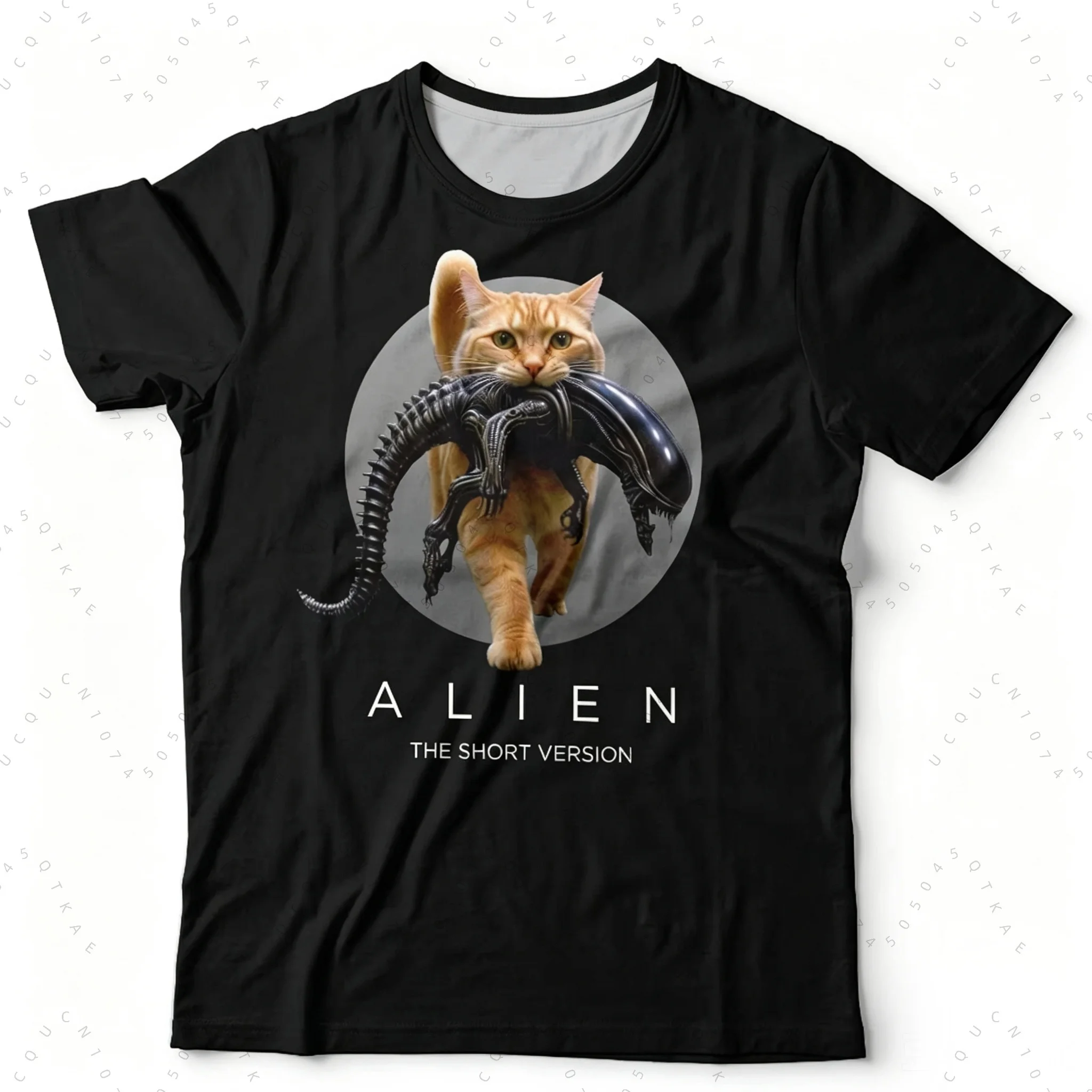 2026 New Cat Bite Alien Alien Men T-Shirt Vintage Horror Movie Graphic Tee Men Women Retro Casual Short Sleeve Hiking T-Shirts view 5