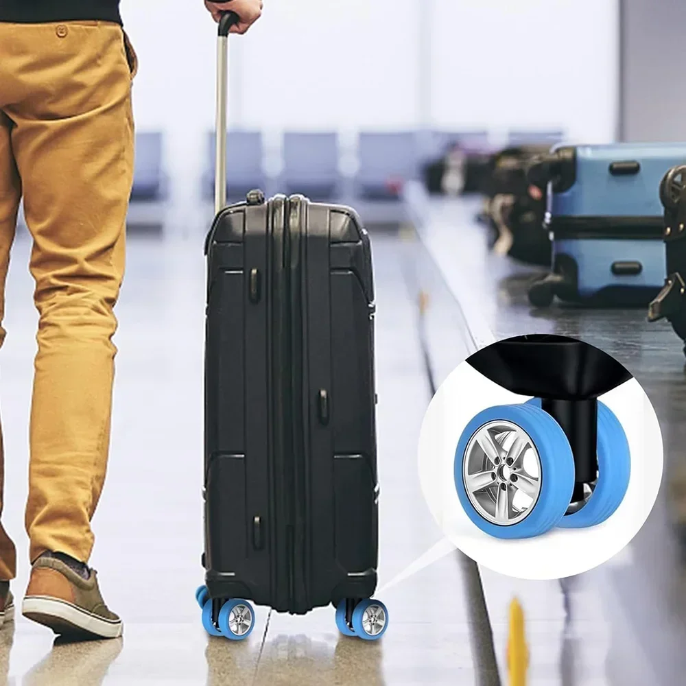 16PCS New Luggage Wheels Protector Silicone Wheels Caster Shoes Travel Luggage Suitcase Reduce Noise Wheels Cover Accessories