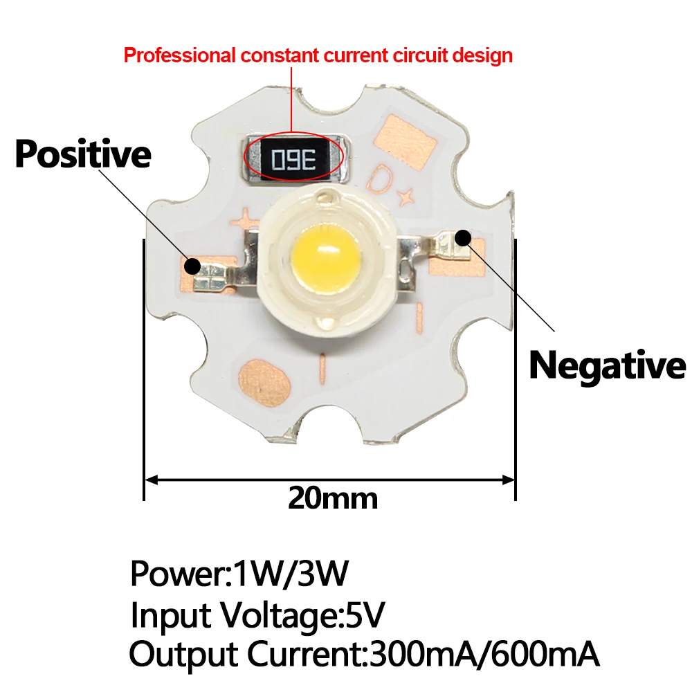 10 قطعة 3 فولت 5 فولت 12 فولت 1 واط 3 واط عالية الطاقة LED الباردة الأبيض الخرز الأحمر الأخضر الأزرق UV الطيف الكامل بطارية ضوء لوحة دوائر كهربائية مع 20 مللي متر PCB #4