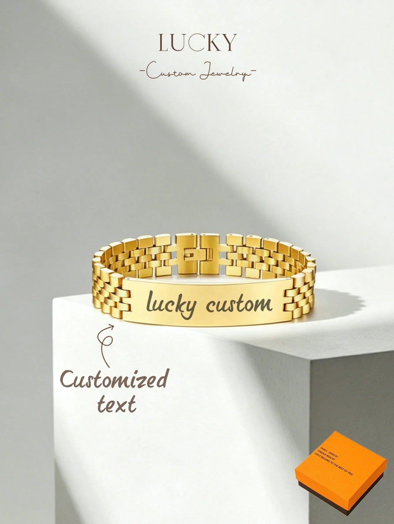 1 DIY custom women's bracelet, customizable name, simple daily style, including gift box, suitable for daily wear