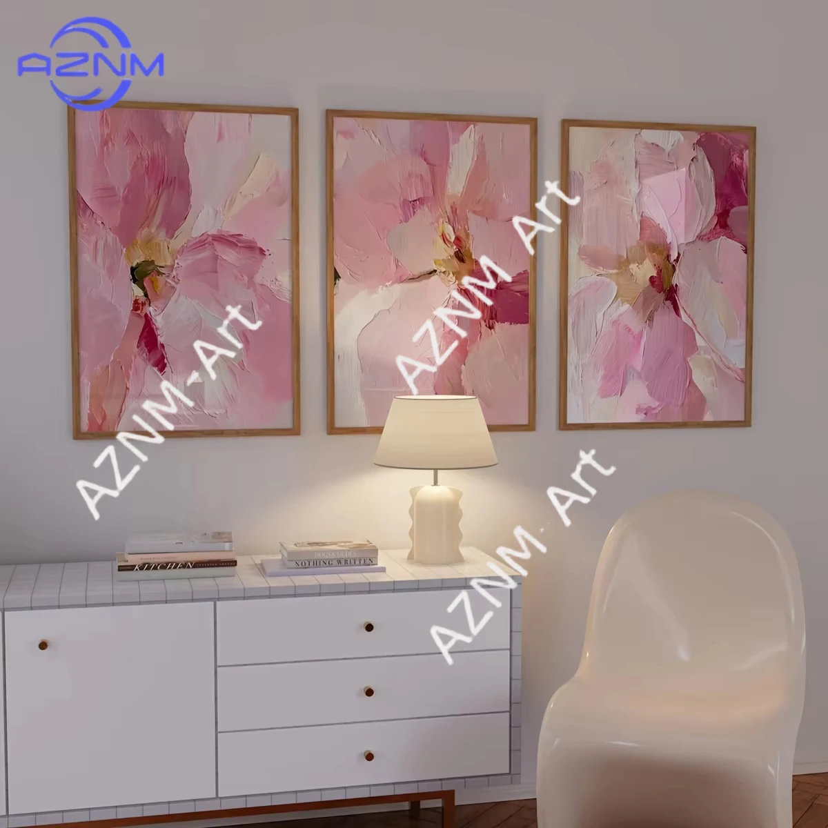 1 Stück/3 Stück Pfingstrosen-Blumen-Leinwanddruck Lebendiges Rosa Blumen-Wandkunst-Poster für Moderne Wohnzimmer Schlafzimmer Heimdekoration
