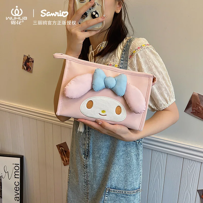 Sanrio Cartoon Makeup Bag Japanese Creative Three-Dimensional Large Capacity Toiletry Bag Simple Sweet Waterproof Storage Bag