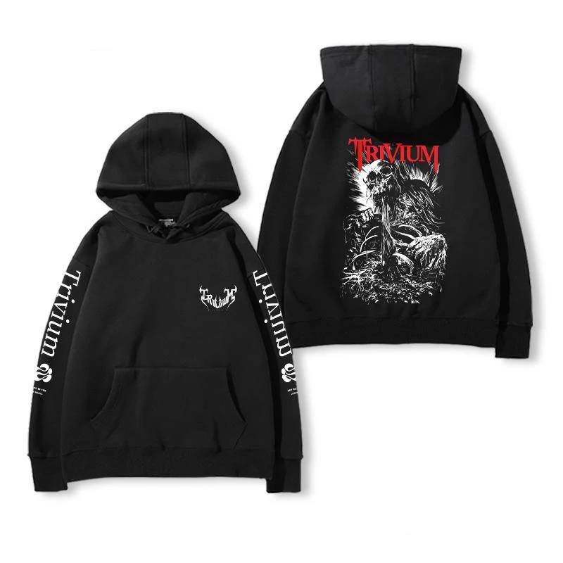 Trivium Rock Band Hooded Hoodies for Men and Women Autumn/winter American Street Hip-hop Trend Retro Printed Clothes