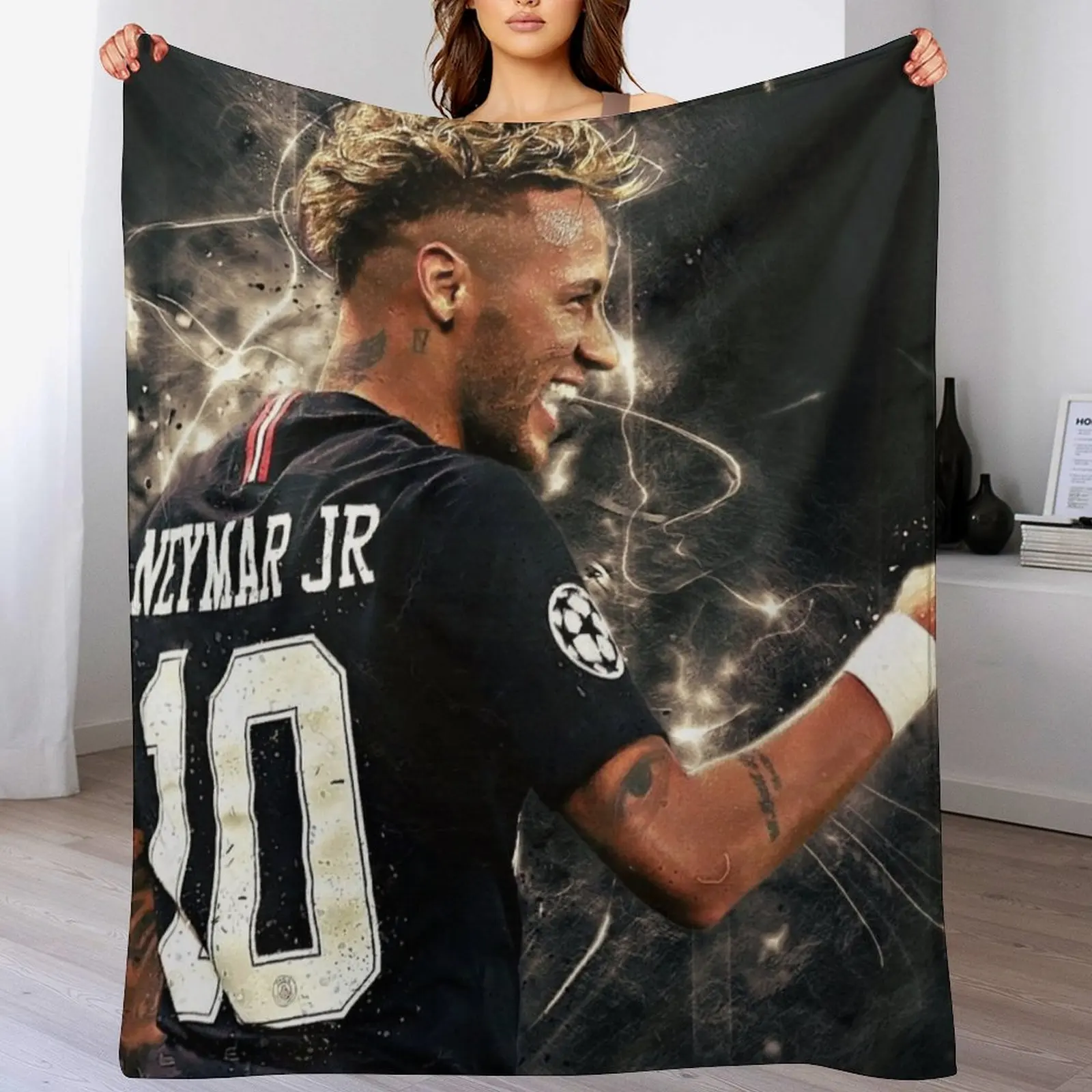 

Neymar art Throw Blanket Shaggy Moving Luxury Designer sofa bed Blankets