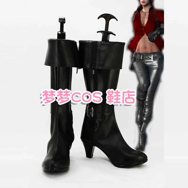 

RE6 Resident 6 Ada Wong Cosplay Shoes Evil Boots Halloween Christmas Women Cosplay Black High Heels
