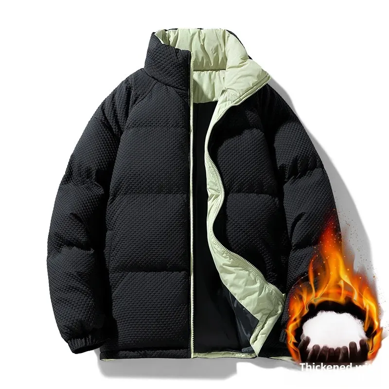 سترة سميكة مبطنة بالقطن للرجال والنساء للخريف والشتاء مقاومة للرياح ملابس الشارع بياقة واقفة معطف منتفخ للجنسين ملابس خارجية سترات #1