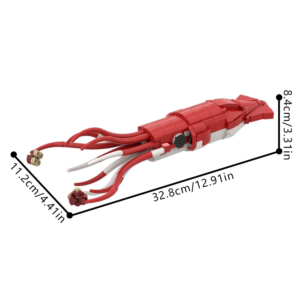 MOC Popularne Gry Subnautica Gigantyczna Kałamarnica Klocki Głęboko Morska Architeuthis dux Model do Składania Zabawki Prezent Urodzinowy dla Dzieci