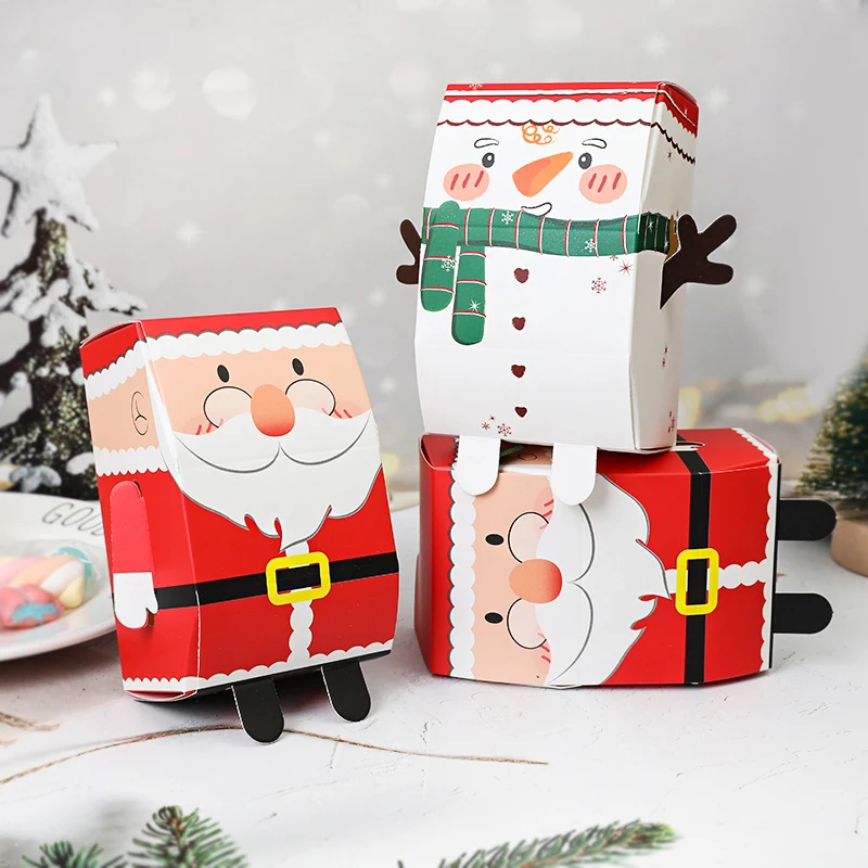 5 قطعة عيد الميلاد كرافت ورقة هدية صندوق الكرتون سانتا كلوز ثلج الكوكيز الحلوى صناديق التعبئة والتغليف عيد الميلاد نافيداد ديكور السنة الجديدة 2025