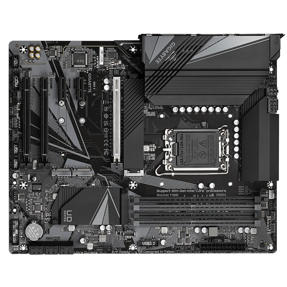 Gigabyte Motherboard Z690 UD DDR4 V2 LGA1700 for 12th Gen Intel Core Processor 12600 12700 12900 CPU Dual-channel DDR4 PCI-E 4.0