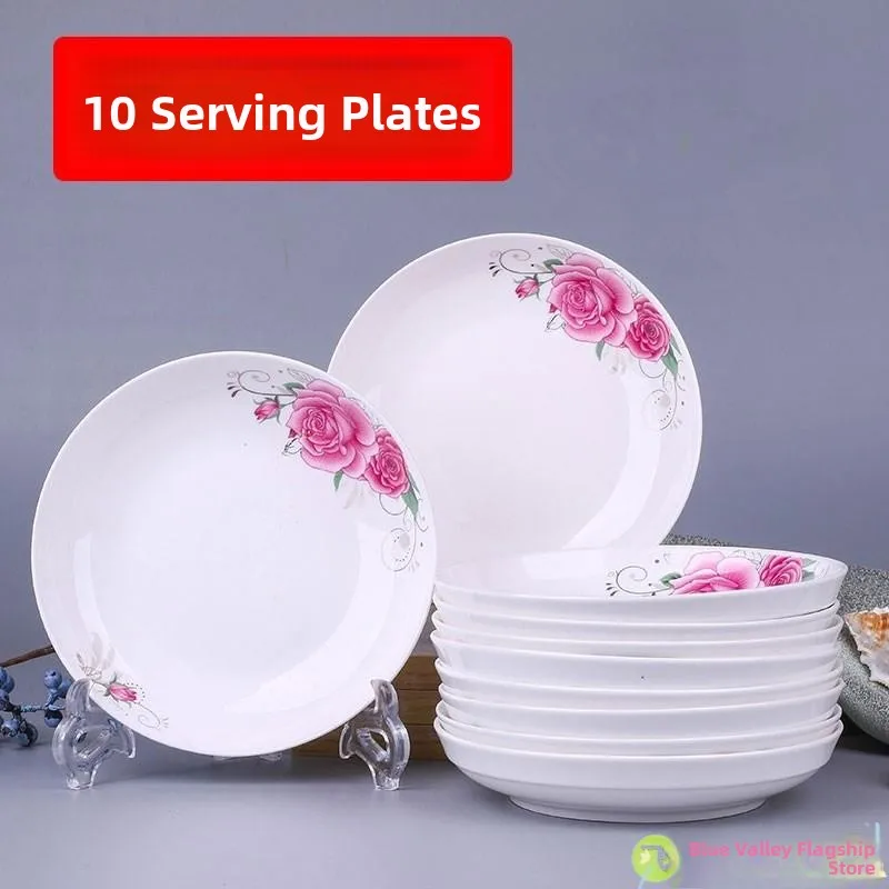 

0 Pieces Cerc Dinner Plates round ape Deep Di Bowl Chinese Sle Dining Utensils Blue And White Glazed under Color