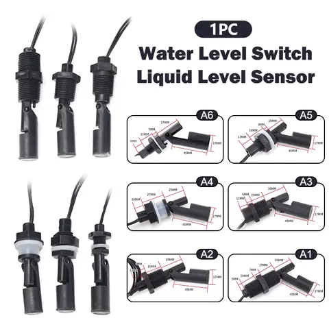 1Pc 12V-110V Water Level Switch Liquid Level Sensor PP Plastic Ball Float Switch Water Level Switch