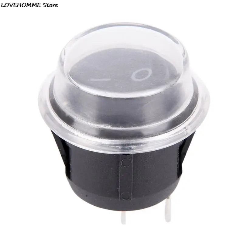 1PC Round Black 2 Pin SPST ON-OFF Rocker Boat 12V Snap+Waterproof Coat Switch Wholesale