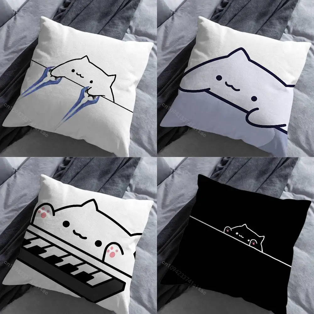 Bongo Cat Pillowcase for Sofa Room Office Decor Printing  Merchandise All-Match Cushion Cover