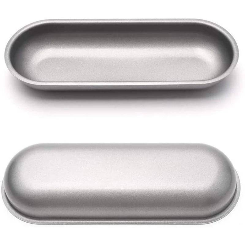 Hot Dog Mold Carbon Steel Sausage Molds Non Stick Bakeware Oval Hotdog Bun Baking Pan for DIY Homemade Bread Tool 3Pcs