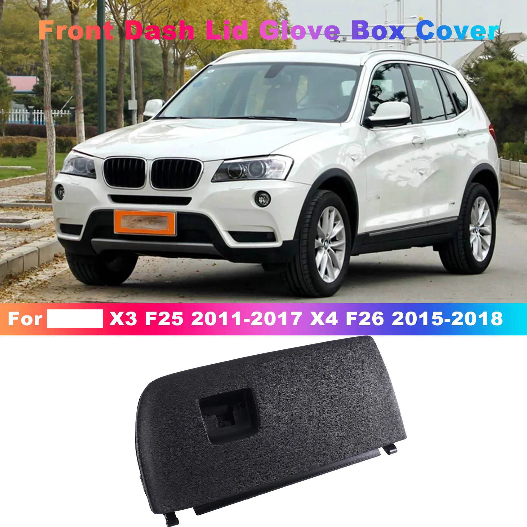 51166839000 Black Car Front Dash Lid Glove Box Cover for BMW X3 F25 2011-2017 X4 F26